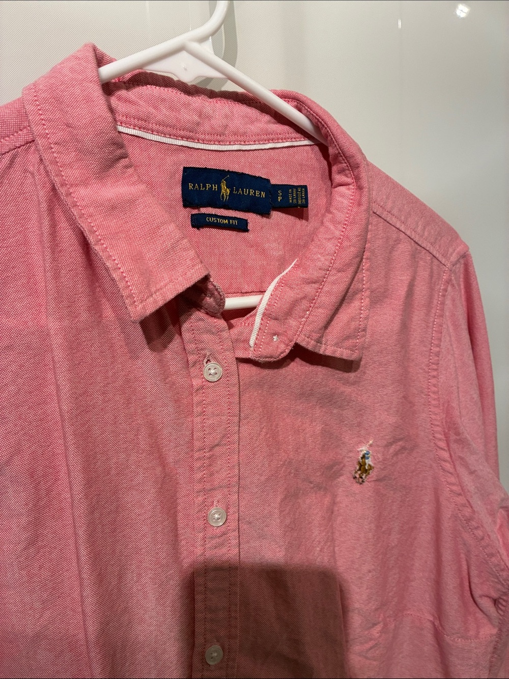 Ralph Lauren Pink Button-Down Oxford Shirt with Embroidered Pony